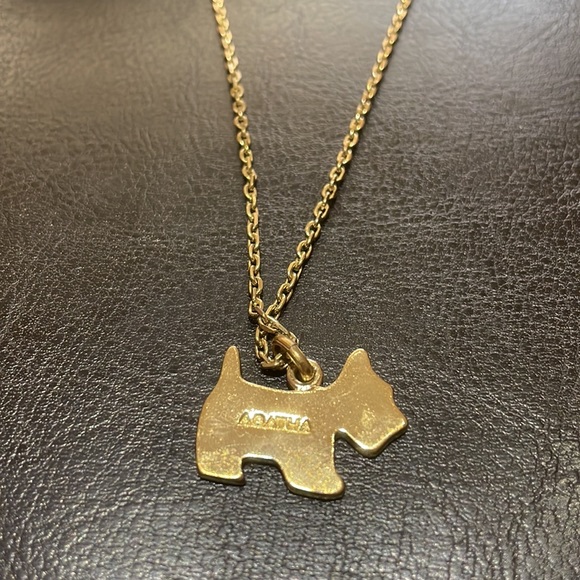 🌟 Agatha Paris Scottie Dog Zebra Gold Black Pendant Necklace - Picture 2 of 6